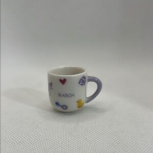 Miniature White Mug with March Design
